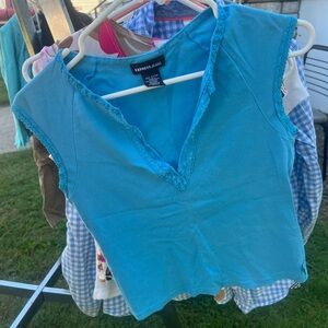 Express Kids Turquoise V-Neck Tank Top